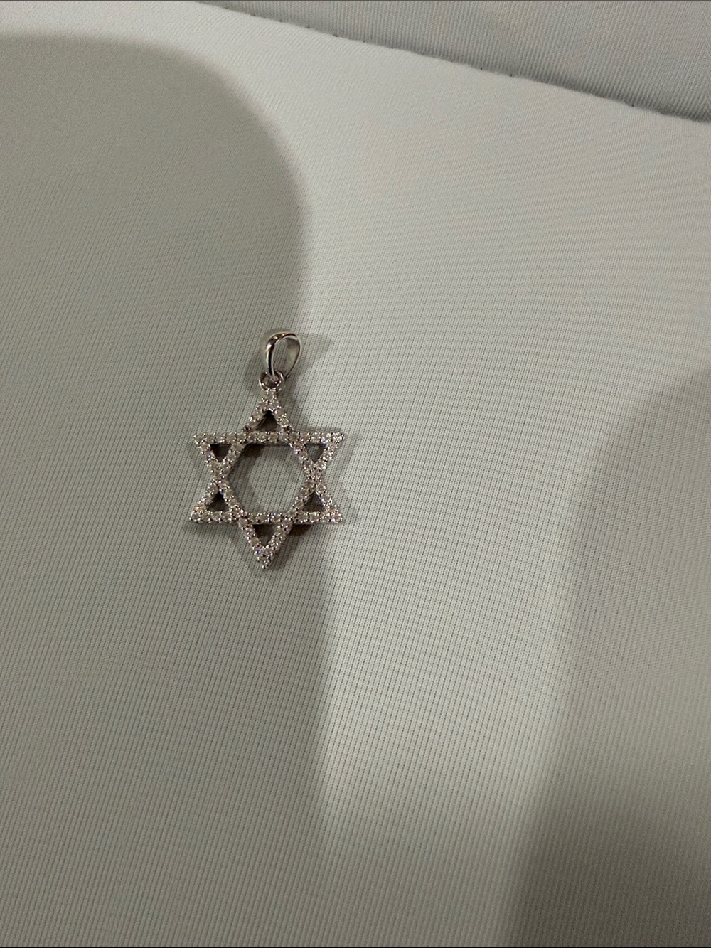 Dainty Star of David Pendant Necklace in Silver with Cubic Accents